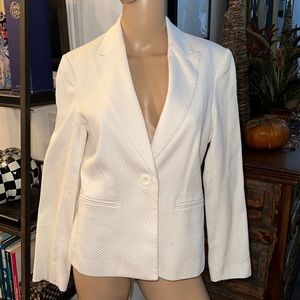Anne klein white waffle weave suit jacket. Sz8